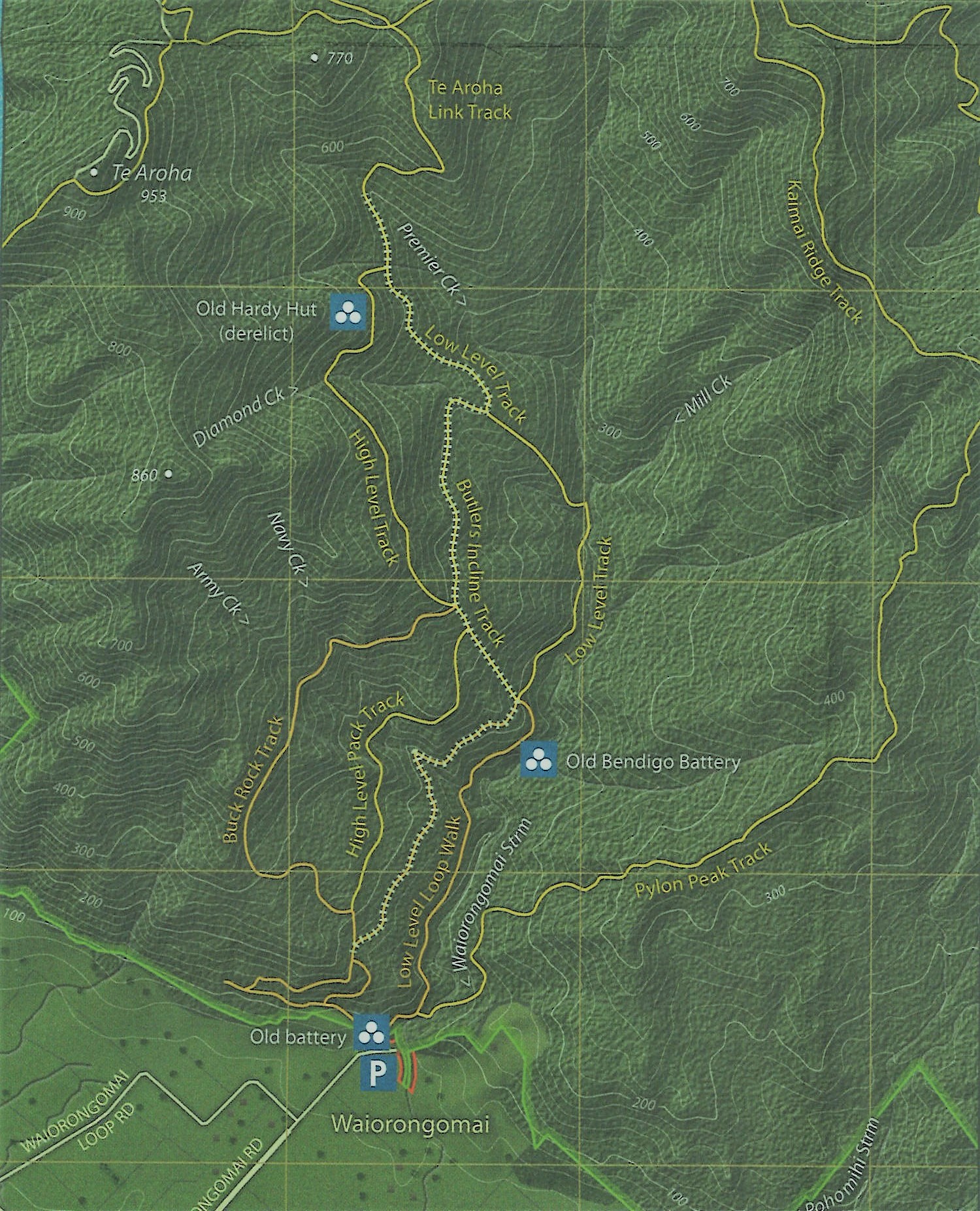 Waiorongomai Valley Map from new KMFP map lighter