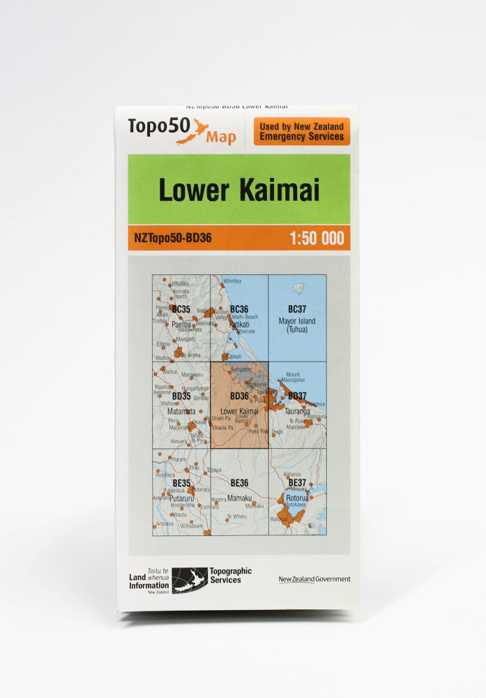 Land information NZ Topo 50-BD36 Lower Kaimai