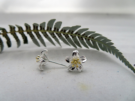 Wildside Earrings - Silver flower X31