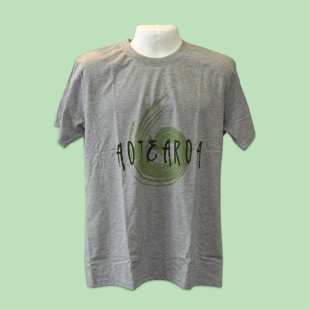 Mens T Shirt Aotearoa Swirl Grey Marl (Small)